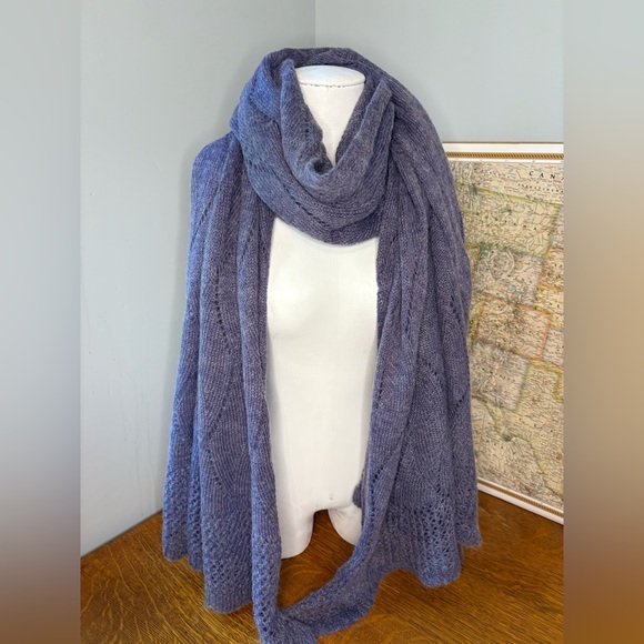 Nardi & Tagliaferri Luxury Mohair Wool Blend Scarf 28”x  84” Shawl Wrap - Picture 7 of 16